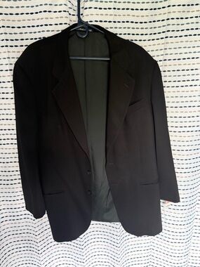 Giorgio Armani Black Men's Single-Breasted Suit Pleated Pants